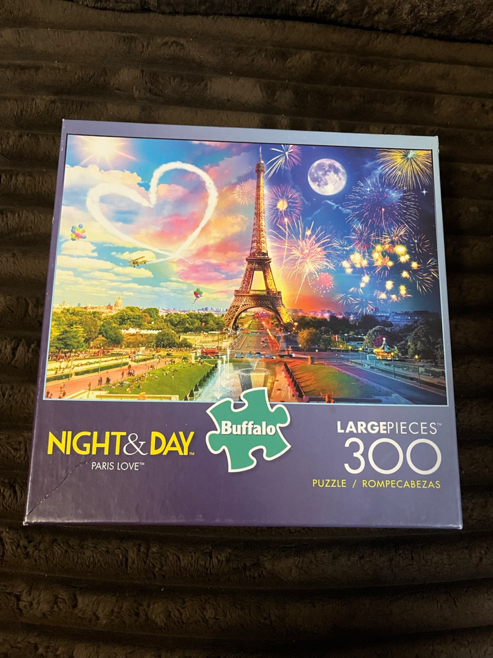 Buffalo Night & Day Paris Love 300-Piece Puzzle - Purple